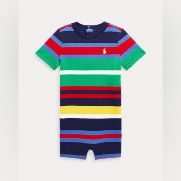 NWT Polo Ralph Lauren Baby Boy Shortall Romper Size 6M - Picture 4 of 4